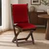 Lora Sheesham Wood Upholstered Folding Chair in Red Colour by Bohemiana