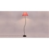 Cora Pink Natural Fiber Floor Lamp with Black Iron Base