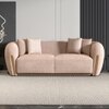 Rihanna 3 Seater Fabric Sofa in Ashen Beige Colour