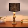 Devansh Black  Jute   Table Lamp With  Wood Natural Base (7X17.5 Inches)-17