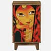 KevinMango Wood Hand Painted Multicolour 1 Door Small Cabinet In Natural Finish
