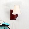 Devansh Wood Wall Mounted Lamp With Off-White Cotton Shade