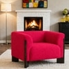 Octavia Boucle Fabric Lounge Chair in Red