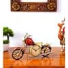 Desert Art Metal Handpainted Red Bike Table Clock Showpiece