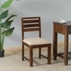 Arbor Dining Chair Set of 2 in Honey Finish with Cushioned Seats in Beige Colour