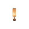 Leslie Beige Bamboo Shade Table Lamp with Natural Wooden Base