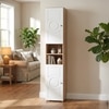 Lofty Tall Wardrobe with Circular Pattern Design for Modern Bedroom Interiors