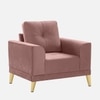 Nency Velvet 1 seater Sofa Peach