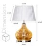 Ingram Glass and Metal Table Lamp With White Cotton Shade