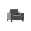 Verona Luxe 1 Seater Fabric Sofa in Ash Grey Velvet Colour