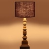 Devansh Brown Jute   Table Lamp With  Wood Natural Base (7X7X21.25 Inches)-17