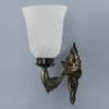 Devansh Metal Electric Wall Light in Antique gold Colour with White Shade Count of 1 Light