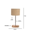 Devansh Beige Jute Table Lamp With Natural Wood Base & Steel Pipe (7X17 Inches)-9