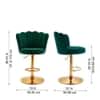 Doe Buck Luxury Green Velvet Adjustable Bar Stool Chair with Gold Hydraulic Base