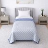 Ziva White & Blue Floral Cotton Dohar Reversible Single Bed 300 Gsm Size 240 X 160 Cms