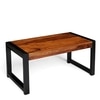 Hamstreet Sheesham Wood Contemporary Rectangle Coffee Table In Natural Teak Finish