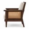 Pisces Solid Wood Cane Accent Sofa Chair in Walnut Finish