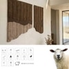 Abstract Handmade Natural Wool Wall Art Brown Beige 2 Panel Set 5 x 3 Feet