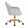 Doe Buck Aurora Modern Grey Luxury Velvet Office Chair