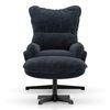 Marson Swivel Lounge Chair and Ottoman in Indigo Blue Colour