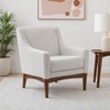 Claudia Boucle Fabric Arm Chair in White Colour