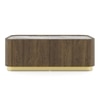 Dorian Engineered Wood Coffee Table With Ceramic Top in Walnut High Gloss Finish