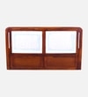 Lotus Solid Wood King  Size Upholstered Bed With Box Storage (Honey Oak Finish)