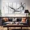 The Castle Decor Abstract Wall Painting Wooden Framed 27x48 Inch for Living Room (Style 9)