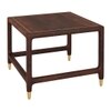 Sera Rectangular Marble and Square Solid Wood Nested Coffee Table in Walnut Finish