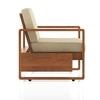 Moreno 2 Seater Solid Wood Sofa in Amber Walnut Finish and Almond Beige Fabric