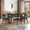 Adria Copa Cabana Black Stone 6 Seater Dinning Table With 6  Lunar Dining Chairs (Finish : Copa Cabana, Chair Colour : Urban Grey)