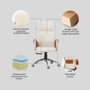 Ettorez Flair Hb Ultra Premium Leatherette Office Chair In Cream And Tan Colour