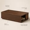 Selwyn Sheesham Wood Linear Slat Coffee Table in Walnut Finish