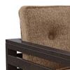 Raymond 1 Seater Wooden Sofa in American Walnut Finish & Safari Brown Colour