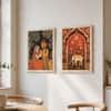 The Castle Decor Rajasthani Madhubani Wall Art Set of 2 10x13 Inch