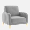 Monly Velvet 1 Seater Sofa Grey Color