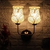 Devansh Metal Electric Wall Light in Gold Colour with Multicolor Shade Count of 2 Lights