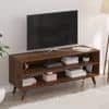Leo Engineering Wood Floor Standing Tv Entertainment Unit In Brown Maple Finish