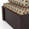 Harvey Diwan in Mahogany Finish with Terracotta and Grey Fabric Colour