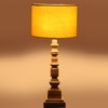 Devansh Yellow Cotton Table Lamp With  Wood Natural Base (7X7X21.25 Inches)-6