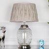 Secret Glass and Metal Table Lamp With Natural Linen Shade