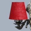 Devansh Metal Electric Wall Light in Antique Gold Colour with Maroon Shade Count of 1 Light