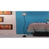 Luna Multicolour Fabric Floor Lamp with Black Iron Base