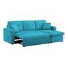 Jacob Solid Wood Sofa cum Bed in Turquoise