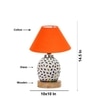 Devansh Conical Orange Cotton Shade Lamp With Wood & Mosaic Glass Base For Decoration/Office/Home/Gifting/Study For Decoration/Office/Home/Gifting/Study -(10X10X14.5) Inches -A