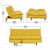 Della 3 Seater Sofa Cum Bed In Yellow Colour