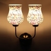 Devansh Metal Electric Wall Light in Gold Colour with Multicolor Shade Count of 2 Lights