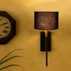 Devansh Metal Electric Wall Light in Black Colour with Black Shade Count of 1 Light