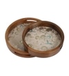 Elegant Wooden Tray Set – Bird & Blossom Design (Set of 2)