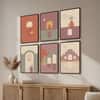 The Castle Decor Boho Abstract Botanical Wall Art Set of 6 Design 2 11x17 Inch